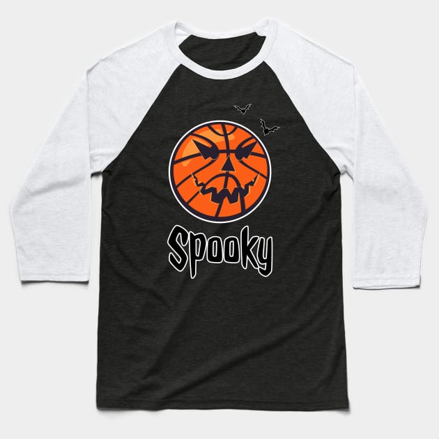 Spooky and scary halloween basketball ball text Baseball T-Shirt by Frispa